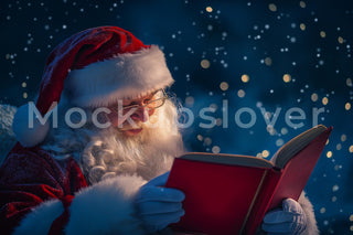 Santa Claus Digital Backdrop, Christmas Story Photo Background, Holiday Kids Portrait Prop, Winter Wonderland, Photoshop & Canva Template