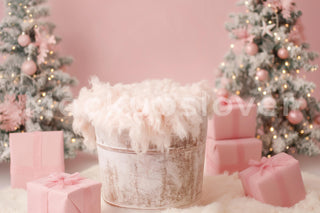 Christmas Newborn Digital Background with Christmas Tree & Gifts, Photography Prop, Creative Studio Composite Backdrop, Instant Download