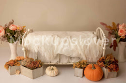 Fall Newborn Digital Photography Background, Autumn Pumpkin Backdrop, Cute Halloween, Studio Baby Boy Girl Photo Prop, Photoshop Template
