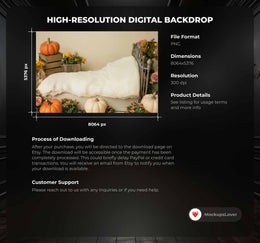 Fall Newborn Studio Digital Background, Autumn, Pumpkin, Cute Halloween, Baby Photo Prop, Creative Composite, Thanksgiving Backdrop