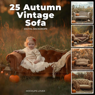 autumn meadow with pumpkins, perfect for family and kids portraits in a fall-inspired digital background for photo editing