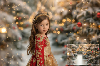 14 Christmas Lights Digital Backdrops Bundle, Holiday Photo Background, Winter Wonderland, Kids Portrait Prop, Photoshop & Canva Template