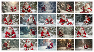 20 Christmas Digital Photography Background Bundle, Santa Backdrop, Kids Photo Prop, Fantasy Forest, Winter Wonderland, Photoshop Template