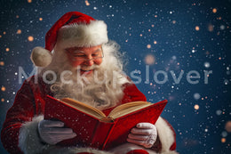 Christmas Story Digital Photography Background, Santa Claus, Winter Wonderland, Kids Portrait Prop, Holiday Backdrop, Photoshop Template