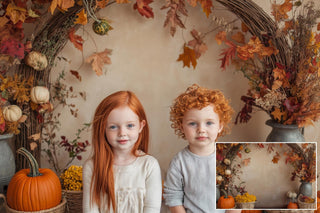 Autumn Digital Background Bundle, Holiday Kids Prop, Pumpkin, Fall Leaves Creative Composite Backdrop, Wedding, Maternity, Family Portrait