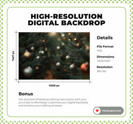 Christmas Tree Farm Digital Backdrop, Winter Wonderland Photo Background, Holiday Portrait Kids Prop, Forest, Photoshop & Canva Template