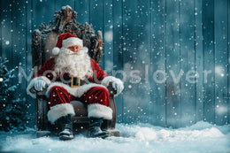 Santa Claus Throne Digital Photography Background, Winter Wonderland, Holiday Backdrop, Kids Rustic Photo Prop, Photoshop Composite Template