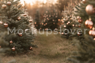Rustic Christmas Tree Farm Digital Backdrop, Vintage Holiday Country Background, Winter Wonderland, Kids Photo Photo, Photoshop Template