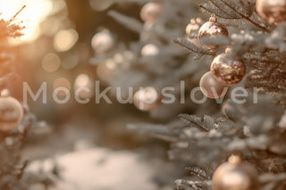 Rustic Christmas Tree Farm Digital Backdrop, Winter Wonderland Photo Background, Holiday Kids Portrait Prop, Photoshop & Canva Template