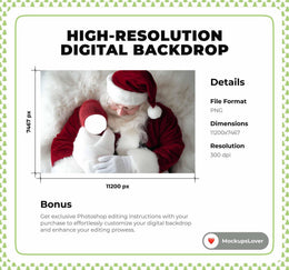 Christmas Newborn Face Swap Overlay, Santa Claus Digital Backdrop, White Studio Background, Baby Portrait Prop, Photoshop & Canva Template