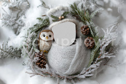 Newborn Christmas Digital Photography Backdrop, Face Swap Overlay, Holiday Baby Prop, Winter Wonderland Background, Photoshop Template