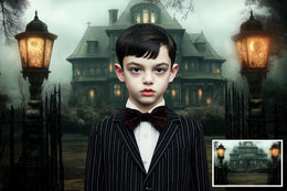 Wednesday Addams Halloween Digital Backgrounds: Spooky Gothic Bundle (PNG)