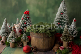 Christmas Newborn Digital Background with Christmas Tree & Balls, Photography Prop, Creative Studio Composite Backdrop, Instant Download