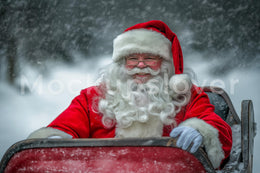Christmas Santa Claus Digital Background, Holiday Photography Backdrop, Magical Winter Wonderland, Xmas Kids Portrait, Photoshop Template