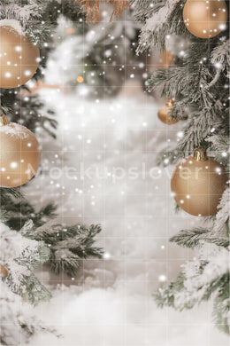 Christmas Digital Backdrop, White Studio Photo Background, Winter Wonderland, Holiday Kids Portrait Prop, Photoshop & Canva Template