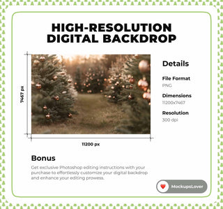 Rustic Christmas Tree Farm Digital Backdrop, Vintage Holiday Country Background, Winter Wonderland, Kids Photo Photo, Photoshop Template