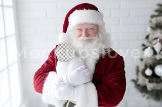 Christmas Newborn with Santa Claus Digital Backdrop, Face Swap Overlay, Holiday Baby Prop, Studio Photo Background, Photoshop/Canva Template