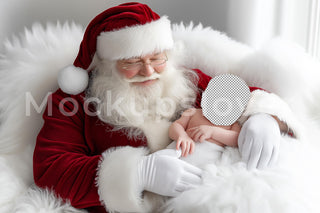 Santa Claus Newborn Digital Photography Background, Christmas Backdrop, Face Swap, Holiday Baby Prop, Winter Wonderland, Photoshop Overlay