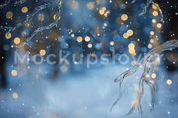 Frozen Portrait Digital Backdrop, Winter Wonderland Photo Background, Christmas Holiday Kids Prop, Photoshop & Canva Template, Photo Editing