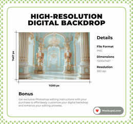 Christmas Nutcracker Digital Background, Luxury Xmas Photography Backdrop, Ballet, Blue & Gold, Photoshop Action, Children Prop, Kids Photo