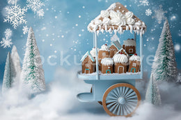 Christmas Cookies Digital Photo Background, Gingerbread Studio Backdrop, Holiday Kids Prop, Winter Wonderland, Photoshop & Canva Template