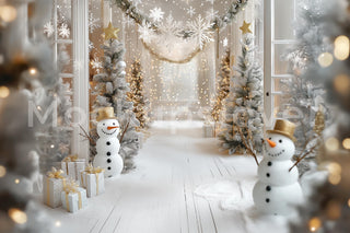Christmas Studio Digital Background, Holiday Portrait Digital Backdrop, Festive Creative Children Photography Composite, Photoshop Template