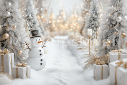 Christmas Snowman Digital Photography Background, Winter Wonderland Backdrop, White Holiday Studio Kids Photo Prop, Photoshop Template