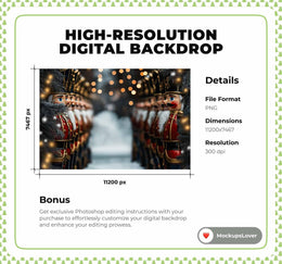 Christmas Nutcracker Digital Photography Background, Holiday Backdrop, Fantasy Forest, Children Prop, Winter Wonderland, Photoshop Template