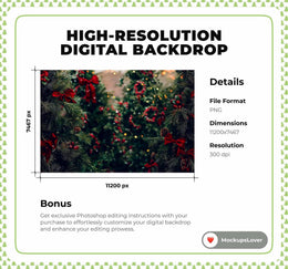 Christmas Tree Farm Digital Backdrop, Winter Wonderland Photo Background, Holiday Kids Portrait Prop, Fantasy Forest, Photoshop Template