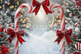Christmas Digital Photography Background, Candy Cane Arch Backdrop, Winter Wonderland, Xmas Holiday Kids Photo Prop, Photoshop Template