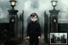 Wednesday Addams Halloween Digital Backgrounds: Spooky Gothic Bundle (PNG)