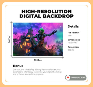 180 Beetledrink Halloween Photography Digital Backdrops: Spooky Cemetery, Haunted Mansions Photo Backgrounds (Digital Download)