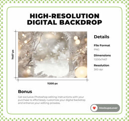 Winter Frozen Arch Digital Photography Background, Holiday Portrait Backdrop, Christmas Children Prop, Photoshop Template
