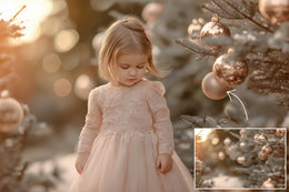 35 Christmas Tree Farm Digital Backdrop Bundle, Winter Portrait Creative Photography Composite Background, Photoshop Template, Xmas Lights