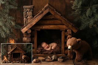 5 Rustic Christmas Newborn Digital Background, Winter Wonderland, Creative Composite Photography Backdrop, Xmas Baby, Kids & Pet Photo Prop