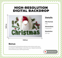 Newborn Merry Christmas Digital Photography Background, Holiday Baby Girl & Boy Portrait Prop, Face Swap Overlay, Photoshop Composite