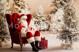 Santa Claus Digital Photo Background, Christmas Backdrop, Holiday Kids Portrait Prop, Winter Wonderland, Photoshop & Canva Template