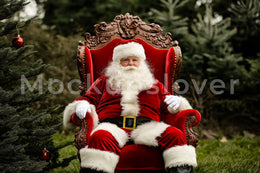 Christmas Santa Claus Digital Photography Background, Holiday Backdrop, Fantasy Forest, Winter Wonderland, Xmas Baby Prop Photoshop Template