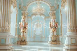 Christmas Nutcracker Digital Background, Luxury Xmas Photography Backdrop, Ballet, Blue & Gold, Photoshop Action, Children Prop, Kids Photo