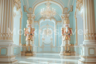 Christmas Nutcracker Digital Background, Luxury Xmas Photography Backdrop, Ballet, Blue & Gold, Photoshop Action, Children Prop, Kids Photo