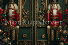 Victorian Christmas Digital Backdrop, Nutcracker Studio Photo Background, Holiday Kids Portrait Prop, Photoshop & Canva Template
