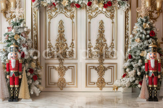Christmas Princess Palace Digital Backdrop, Nutcracker Background, Holiday Portrait Prop, Winter Wonderland, Photoshop & Canva Template