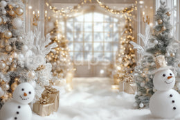 Christmas Digital Photography Background, Holiday Backdrop, Studio Kids Photo Prop, Winter Wonderland, Photoshop Template, Christmas Snowman