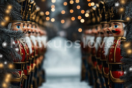 Christmas Nutcracker Digital Photography Background, Holiday Backdrop, Fantasy Forest, Children Prop, Winter Wonderland, Photoshop Template