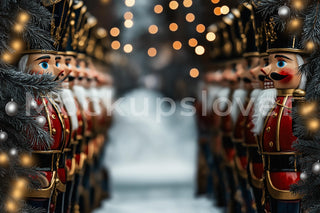 Christmas Nutcracker Digital Photography Background, Holiday Backdrop, Fantasy Forest, Children Prop, Winter Wonderland, Photoshop Template