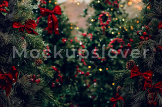 Christmas Tree Farm Digital Backdrop, Winter Wonderland Photo Background, Holiday Kids Portrait Prop, Fantasy Forest, Photoshop Template