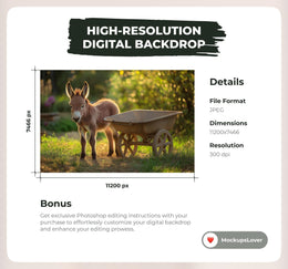 Summer Farm Animals Digital Background Bundle, Rustic Holiday Photography Backdrop, Pig, Duck, Cow, Hen, Horse, Bunnies, Instant Download