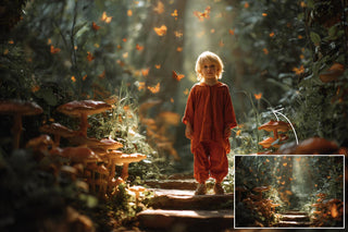 377 Fantasy Forest Digital Background Bundle, Woodland, Forest Arches, Mushrooms, Photoshop Backdrop, Photo Editing, Editable Template