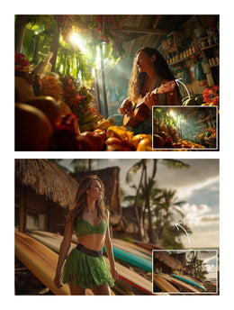 Ohana-Inspired Digital Background Bundle, Tropical Backdrop, Digital Photography, Photoshop Action, Children Photography, Creative Composite