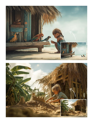 Ohana-Inspired Digital Background Bundle, Tropical Backdrop, Digital Photography, Photoshop Action, Children Photography, Creative Composite